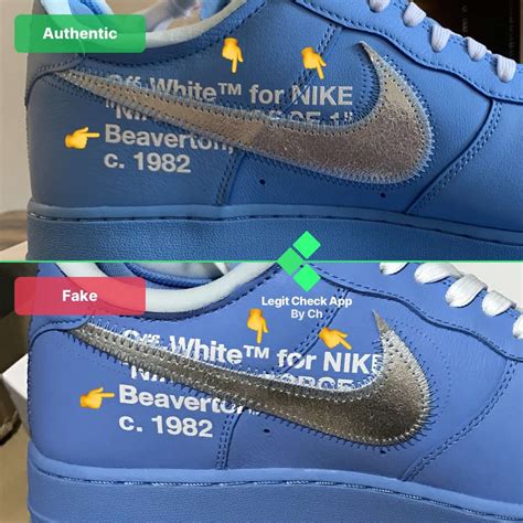 off-white air force 1 blue real vs fake|nike air knockoff.